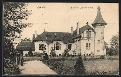 AK Crefeld, Gasthaus Waldschenke im Stadtwald