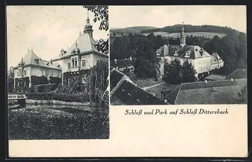 AK Dittersbach / Dürrröhrsdorf, Schloss & Park