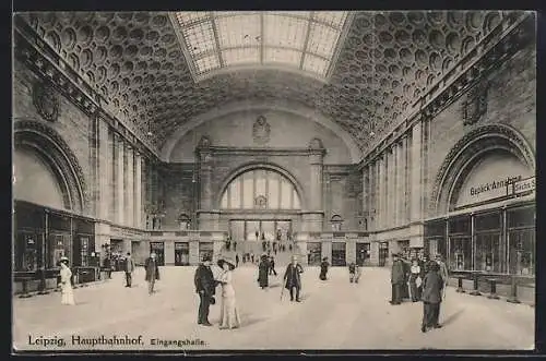 AK Leipzig, Eingangshalle vom Hauptbahnhof