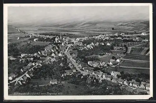 AK Böhmenkirch /Württ., Teilansicht mit Kirche, Fliegeraufnahme