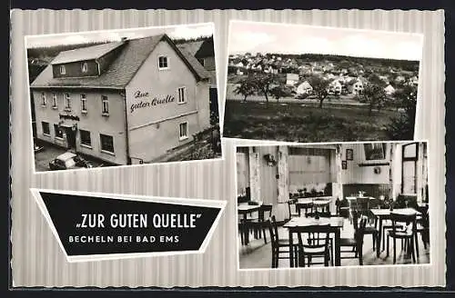 AK Becheln bei Bad Ems, Gasthaus Zur guten Quelle, Innenansicht, Teilansicht