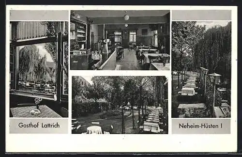 AK Neheim-Hüsten, Gasthof Lattrich, Innenansicht, Garten