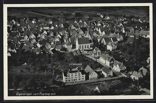 AK Ergenzingen, Ortspanorama aus dem Flugzeug gesehen