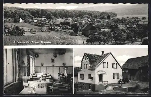 AK Oberseelbach /Ts., Ortsansicht, Gasthof Hubertusklause D. Hofmann