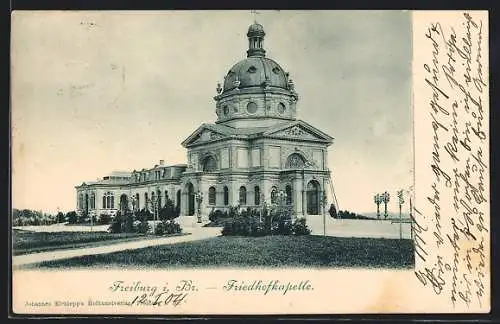 AK Freiburg i. Br., Blick auf die Friedhofkapelle