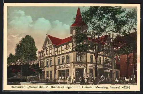 AK Ober-Ricklingen, Restaurant Vereinshaus von Heinrich Mensing