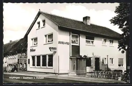 AK Höpfingen, Strassenpartie am Gasthaus zum Ochsen