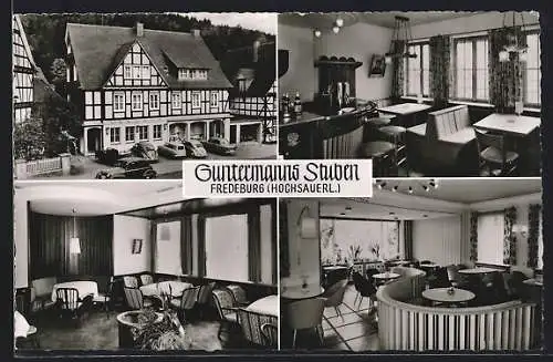 AK Fredeburg / Sauerland, Gasthaus Gutermanns Stuben mit Parkplatz, VW Käfer