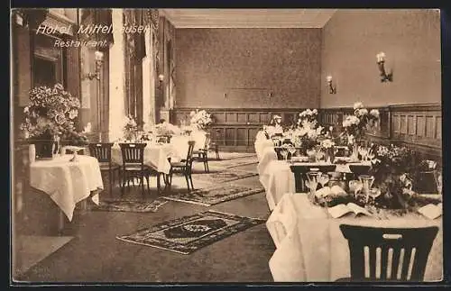 AK Köln, Hotel Mittelhäuser, Restaurant, Innenansicht