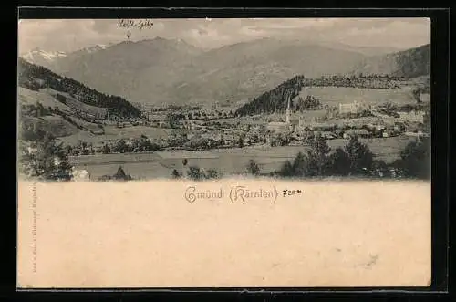 AK Gmünd /Kärnten, Gesamtansicht aus der Ferne