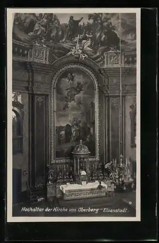 AK Eisenstadt im Burgenland, Hochaltar der Kirche Oberberg