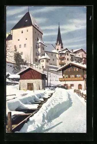 AK Kitzbühel, Strassenpartie im Winter