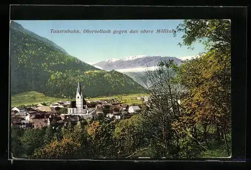 AK Obervellach /Tauernbahn, Ortsansicht gegen das obere Mölltal