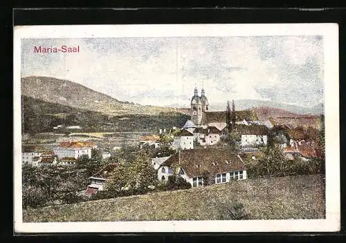 AK Maria-Saal, Ortsansicht mit der Kirche