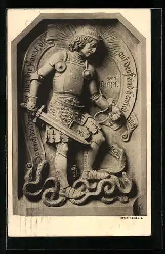 Künstler-AK Heinz Schiestl: Ritter mit Schwert