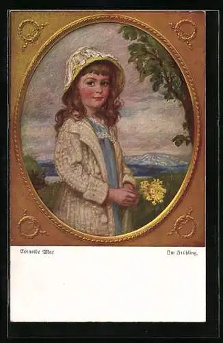 Künstler-AK Corneille Max: Im Frühling, Hübsches Mädchen