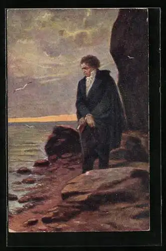 Künstler-AK Ludwig van Beethoven am Gestade