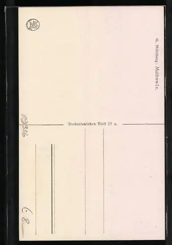 Künstler-AK Georg Mühlberg: Student probiert Maibowle