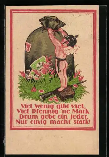 AK Soldatenputte am Geldsack, Kriegshilfe