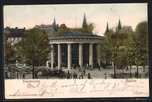 AK Aachen, Aachener Hotel mit Elisenbrunnen