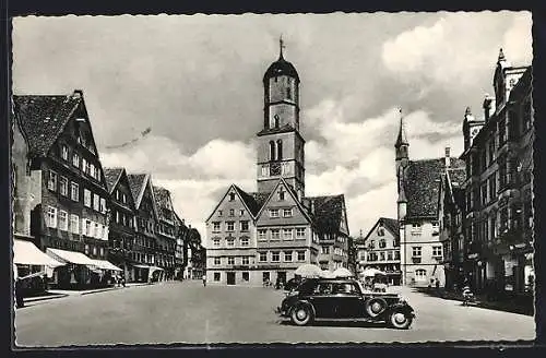 AK Birkenhard /Kr. Biberach, Strassenpartie mit Geschäften und Rathaus