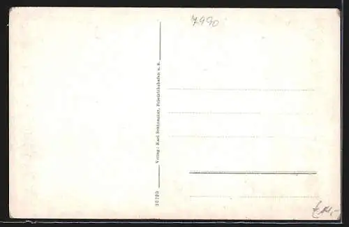 Künstler-AK Friedrichshafen, Zeppelin über der Stadt
