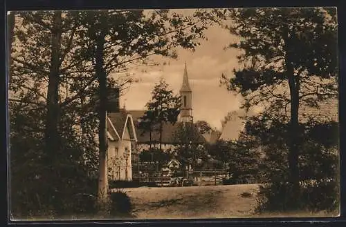 AK Bad Dürrheim, Ortspartie mit Bäumen