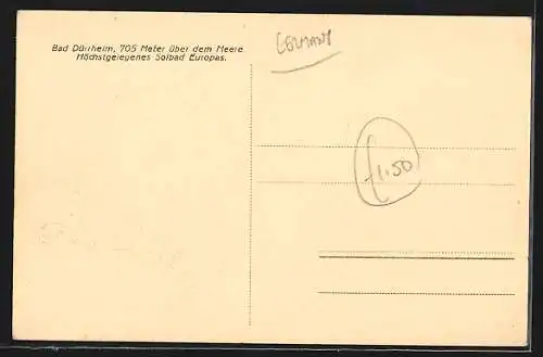 AK Bad Dürrheim, Ortspartie mit Bäumen