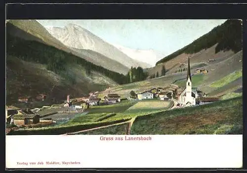 AK Lanersbach, Panorama mit Kirche