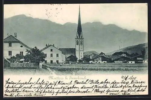 AK Mutters bei Innsbruck, Teilansicht mit Kirche