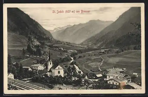 AK St. Jodok am Brenner, Ortsansicht mit Kirche