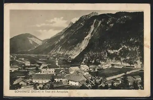 AK Scharnitz in Tirol, Teilansicht mit Arnspitze