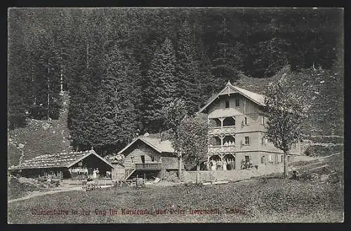 AK Hinterriss, Eng im Karwendel, Gasthaus Wurzenhütte des Peter Lorenzetti