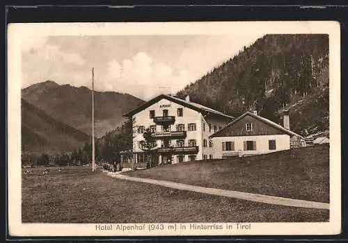 AK Hinterriss, Partie am Hotel Alpenhof