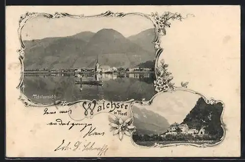 AK Walchsee in Tirol, Villa Sedlmayer, Totalansicht vom Wasser aus