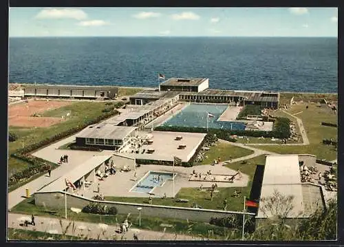 AK Helgoland, Das Seewasser-Thermalschwimmbad aus der Vogelschau