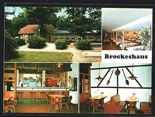 AK Cuxhaven /Brockeswalde, Das Gasthaus Brockeshaus mit Innenansichten, Brockeswalder Weg 85, Inh. K. D. Rudat