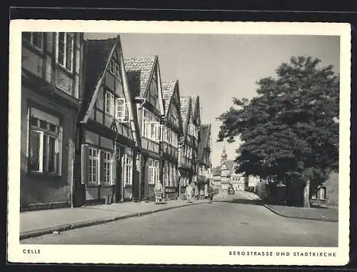 AK Celle, Bergstrasse und Stadtkirche