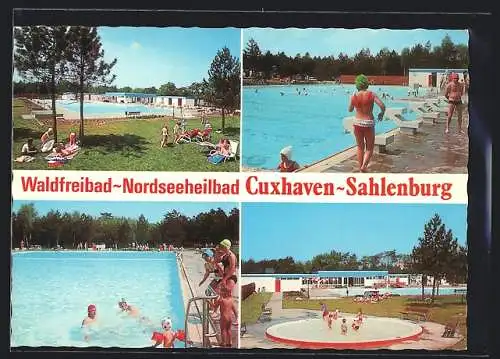 AK Cuxhaven-Sahlenburg, Szenen aus dem Freibad