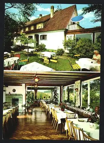 AK Rippenweier im Odenwald, Hotel-Pension Rüssel, Innenansicht vom Speiseraum