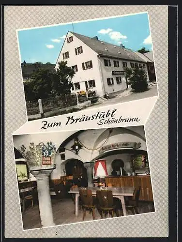 AK Schönbrunn / Odenwald, Gasthaus zum Bräustübl von Fam. Kodisch