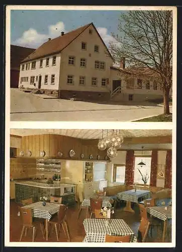 AK Linden bei Rothenburg, Gasthof Linden, Innen- und Aussenansicht