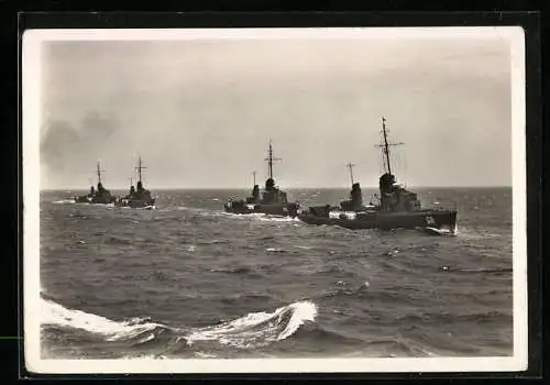 AK Torpedoboote in voller Fahrt, GA, MÖ, KD, FX