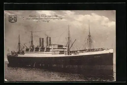 AK Schnelldampfer Hamburg der Hamburg-Amerika-Linie