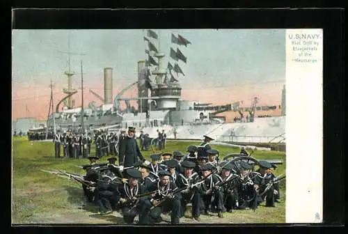 AK US Navy, Riot Drill by Bluejackets of the Kearsarge