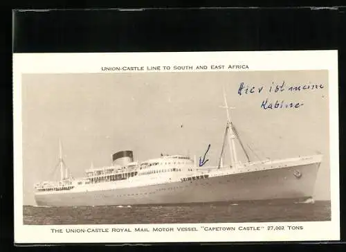 AK Union-Castle Royal Mail Motor Vessel Capetown Castle