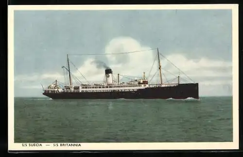 AK Passagierschiff SS Suecia auf hoher See