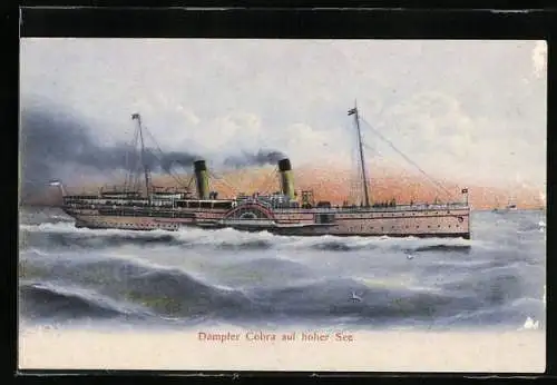 AK Dampfer Cobra auf hoher See