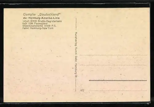 AK Hapag-Dampfer Deutschland bei der Hafenausfahrt