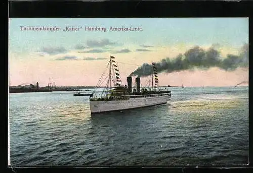 AK Turbinendampfer Kaiser der H.-A.-Linie in Flaggengala